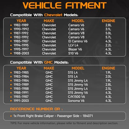 Brtec Front Right Disc Brake Caliper Assembly, Replaces OE Number 184071 - size: BC184071