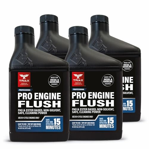 TRIAX Pro Engine Flush Oil-Based Deep Clean Motor Oil Flush Removes Sludge & Carbon | Non-Solvent | Safe for Engine, Seals, Injectors | Professional Shop Grade (16 oz - Pack of 4) - size: 16 oz - Pack of 4