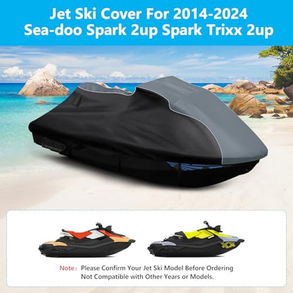 Jet Ski Cover for Sea-doo Spark 2up/Spark Trixx 2up 2014-2024 Waterproof - size: For Sea-doo Spark 2up Spark Trixx 2up 2014-2024