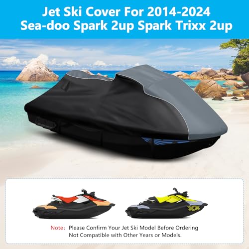 Jet Ski Cover for Sea-doo Spark 2up/Spark Trixx 2up 2014-2024 Waterproof - size: For Sea-doo Spark 2up Spark Trixx 2up 2014-2024