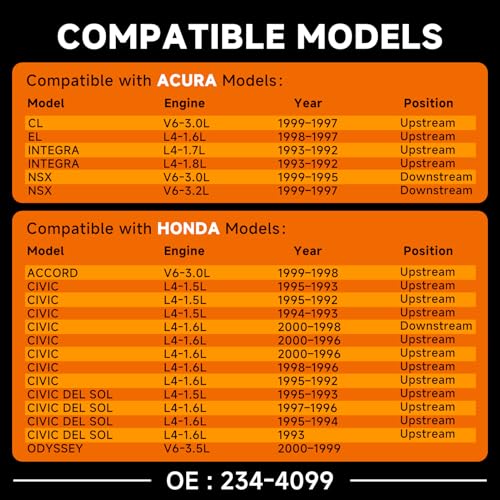 Upstream O2 Sensor Set | Direct Replacement for Acura/Honda 1.5L-3.5L 1992-2000 | OE 234-4099 - size: 234-4099