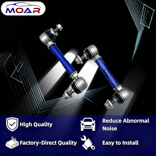MOAR 5.91-7.87' M12 Adjustable Front Suspension Sway Stabilizer Bar End Link Kit 2 PCS Left & Right For Reduced Body Roll 360°Swivel With Length And Angle Maintenance Vehicle X152012 - color: X152012
