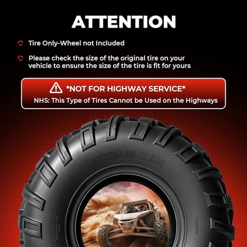 ATV UTV Tires 22x7-11,6-Ply Tubeless Tires,Directional,Set of 2 - size: 22x7-11