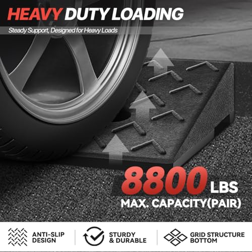 2" Rise Rubber Curb Ramp for Forklift, Driveway Sidewalk, Heavy Duty Car - size: 2" Rise Arrow