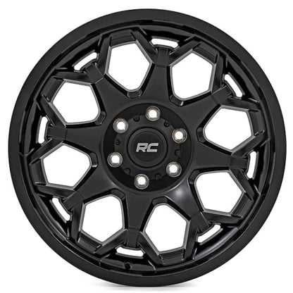Rough Country 80 Series 20x9 Wheel - 6x135mm Bolt Pattern, 0mm Offset, One-Piece Aluminum, Semi-Gloss Black Off-Road Rim for Jeeps, Trucks, SUV