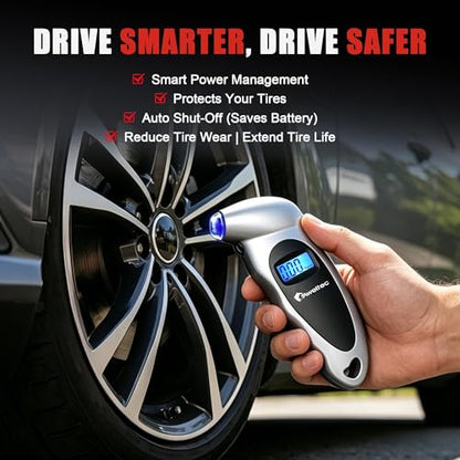 Digital Tire Pressure Gauge,Accurate Cars Air Gauge 150 PSI,2 Pack - color: Silver(2PK), size: 2 Pack