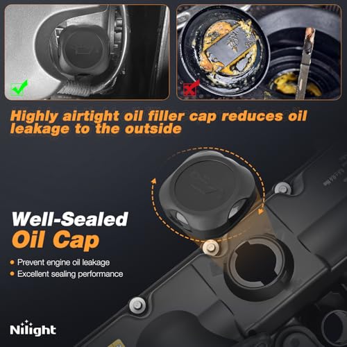 Nilight N52 Engine Valve Cover with Gasket for BMW, Replace# 11127552281 - size: for N52 BMW Z4 125i 128i 323i 525i 528xi X1 X3 X5