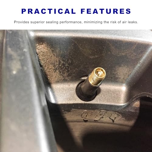 4 PCS TPMS 20008 Tire Valve Stem, Snap-in Auto Tire Pressure Sensor Valve Stems for 0.453" Rim Holes, Rubber Tubeless Valves Stem for Commander Lucerne Avenger Charger Durango