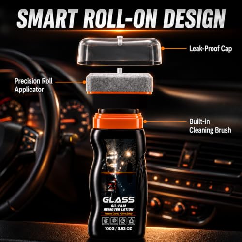 Oil Film Remover for Car Windshield, Automotive Glass Cleaner for Windows