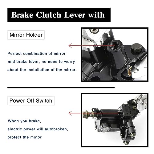 PACEWALKER Universal Motorcycle 7/8" 22mm Handlebar Brake Master Cylinder Clutch Lever Left & Right Set for Honda Kawasaki Suzuki Yamaha(Silver) - color: Silver