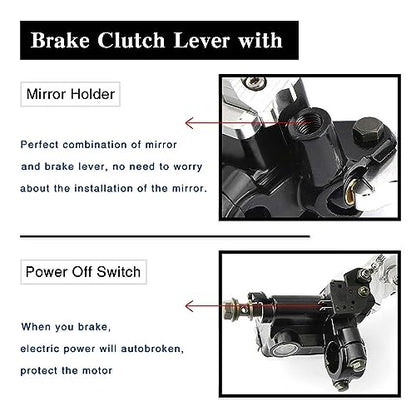 PACEWALKER Universal Motorcycle 7/8" 22mm Handlebar Brake Master Cylinder Clutch Lever Left & Right Set for Honda Kawasaki Suzuki Yamaha(Silver) - color: Silver
