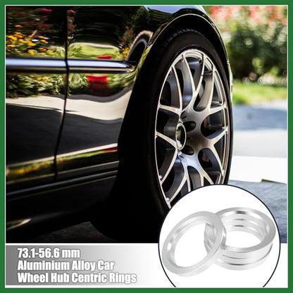 Motoforti 4pcs OD 73.1mm to ID 56.6mm Aluminum Alloy Car Hub Centric Rings Wheel Bore Center Spacer Long-Lasting