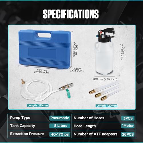 PLAYOCCAR 10L ATF Transmission Fluid Pump with 27PCS Adapters