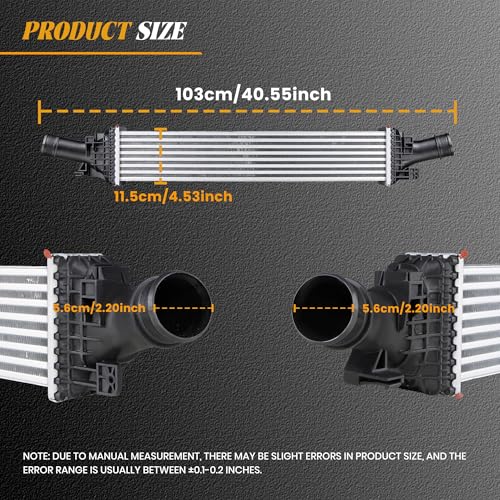 8K0145805G Turbo Intercooler Compatible with Audi A4 A5 A6 Quattro L4 2.0L - size: 8K0145805G