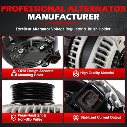 11573 Alternator 12V 130Amp Fits for 2012-2015 Honda Pilot 3.5L V6, for 2011-2013 Odyssey 3.5L, for 2012-2014 Ridgeline 3.5L, Automotive Replacement Alternator OE 11573N 31100RV0A01 AND0618 - size: 11573 | 130A