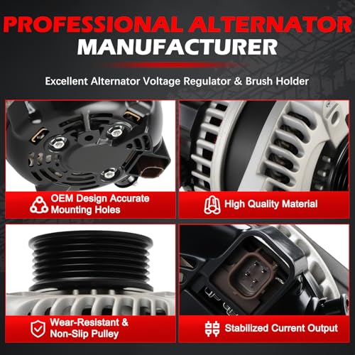 11573 Alternator 12V 130Amp Fits for 2012-2015 Honda Pilot 3.5L V6, for 2011-2013 Odyssey 3.5L, for 2012-2014 Ridgeline 3.5L, Automotive Replacement Alternator OE 11573N 31100RV0A01 AND0618 - size: 11573 | 130A