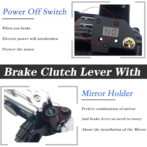Universal Motorcycle 7/8" 22mm Handlebar Brake Master Cylinder Clutch Lever CNC Left & Right Set Compatible with Honda Kawasaki Suzuki Yamaha（ Piston Diameter 12.7mm (Silver) - color: Silver