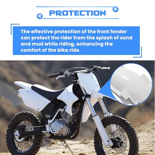 Kojem Fairing Fender Fairing Body kit Compatible with YZ85 02-14 Dirt Bike - size: White