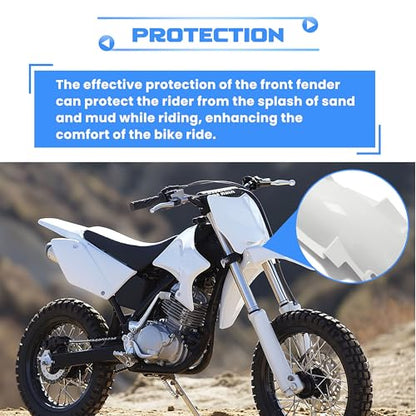 Kojem Fairing Fender Fairing Body kit Compatible with YZ85 02-14 Dirt Bike - size: White