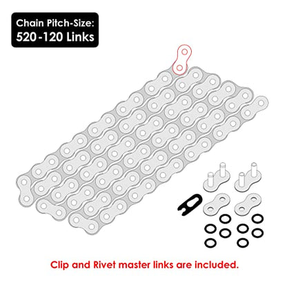 Caltric Golden O-Ring Drive Chain & Sprockets Kit Compatible with Kawasaki Zx-6R Ninja Zx636 Zx-636 2005 2006