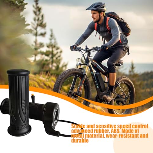HZEL Ebike Throttle Grip, 1 Pair 20X 3 Pin Waterproof Electric Bicycle Full Twist Throttle Accelerator Handlebar Grip, Scooter Speed Controller Handle, Universal for E-Bike Motorcycle