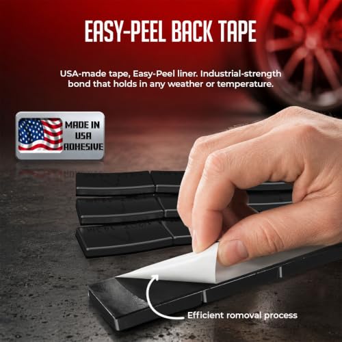 Wheel Accessories Parts 1/2 Oz. 0.50 Oz. Black Low Profile Stick-On Adhesive EasyPeel Tape Wheel Balancing Weights 0.34 kgs 0.75 lb Box US Made Tape 24 Pcs per Box - size: 24 Pcs Black, style: 1/2 Oz Segment