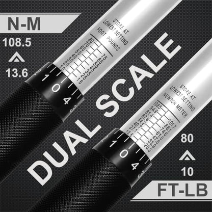 EPAuto 3/8-Inch Drive Click Torque Wrench 10-80 Ft-lb./ 13.6-108.5 Nm - size: 3/8 Inch Drive (10-80 ft.-lb.)