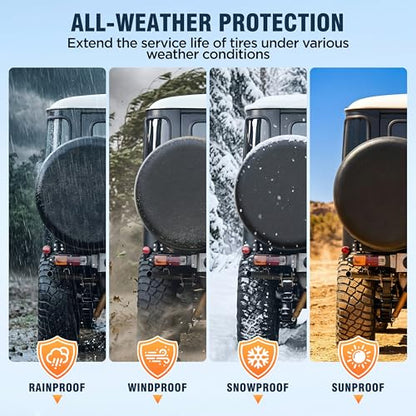 Moonet PVC Leather Spare Tire Wheel Cover Universal fit for Diameter 34-35" - size: 3XL for Tire Diameter 34-35 inch