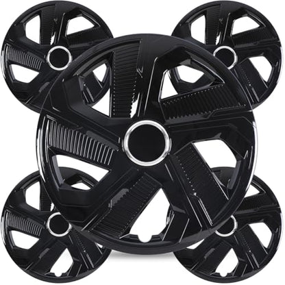 Winjet 15 Inch Premium Hubcaps Wheel Cover Replacement R15 Hub Caps,Auto Tire Replacement Exterior Cap,Universal Wheel Rim Cover Snap On Car Truck SUV (15 Inch,Set of 4) - color: Black Lacquer(5180-B-15), size: 15 inch