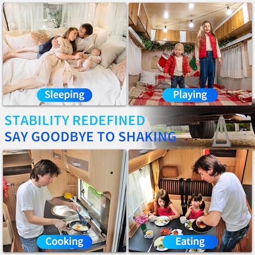 BEBOBLY RV Stack Jacks 4 Pack, Screw Jack Stands for RV Camper Travel Trailer Leveling, Aluminum Stabilizer Jacks, Single Support Unloading Up to 6000 Lbs, Adjustable from 11" to 17"