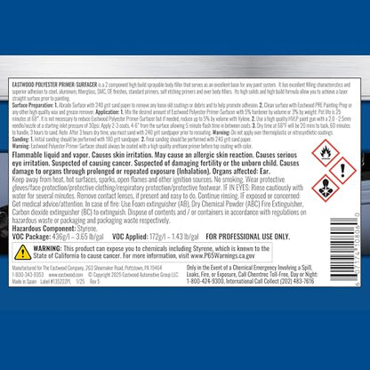 Eastwood Contour Polyester Primer Direct to Metal Surfacer Filling Quart