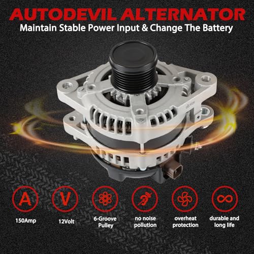 11326 Alternator Fit for Toyota Sienna 2007-2016 3.5L, Highlander 2008-2016, Venza 2009-2012, for Lexus ES350 2013-2018, RX350 2010-2015 3.5L, 150A 12V High Output Alternator OE 11326N 94757 - size: 11326 | 150A