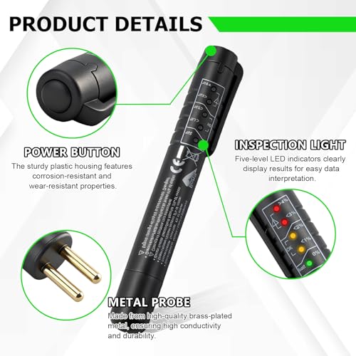 Brake Fluid Liquid Tester Pen, Auto Moisture Oil Diagnostic Testing Tool