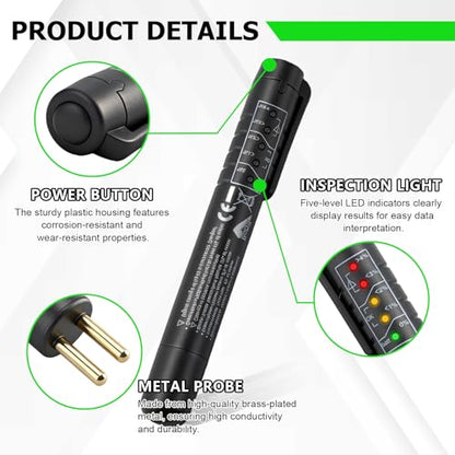 Brake Fluid Liquid Tester Pen, Auto Moisture Oil Diagnostic Testing Tool