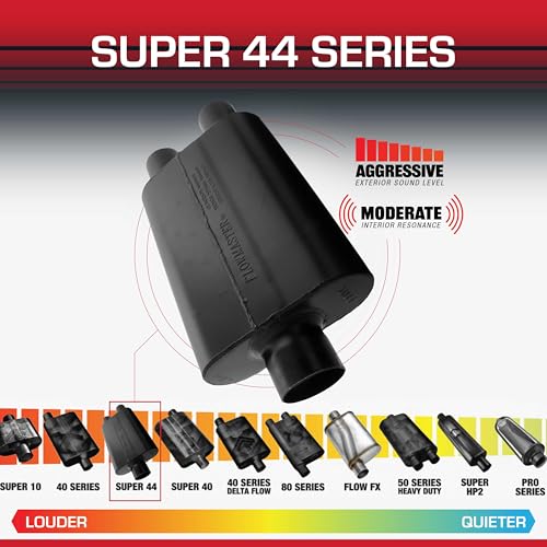 Flowmaster Super 44 Series Chambered Muffler – 3.00" Center In/Dual Out - color: Center In / Dual Out