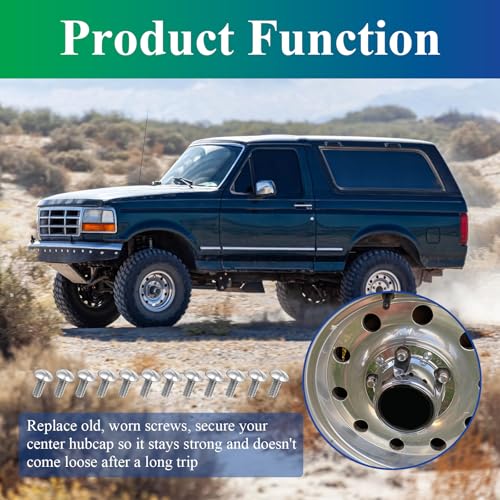 Wheel/Center Caps Screws fits 1980-1996 Ford F-150 & Bronco, 1992-1996 Van - style: 12 Pcs Screws