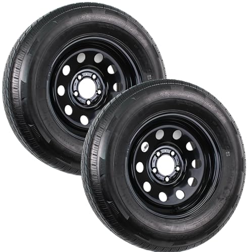 eCustomrim 2-Pack Radial Trailer Tire Rim Assembly ST205/75R15 5 Lug Black