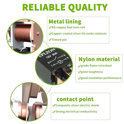 4 Pin 12V 30A SPST Relay High Performance Multi-Purpose Waterproof Stable Relay for Auto Universal Replacement Accessories(Pack of 4pcs) - size: 4 PIN 4PCS