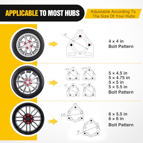 Nilight Spare Tire Carrier 3-Nuts Design Fits 4 & 5 & 6 Lugs Wheels - color: 3-Nuts Design Spare Tire Carrier
