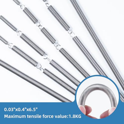 4pcs Extension Springs,0.03"x0.4"x6.5" 304 Stainless Steel - size: 0.03"x0.4"x6.5"