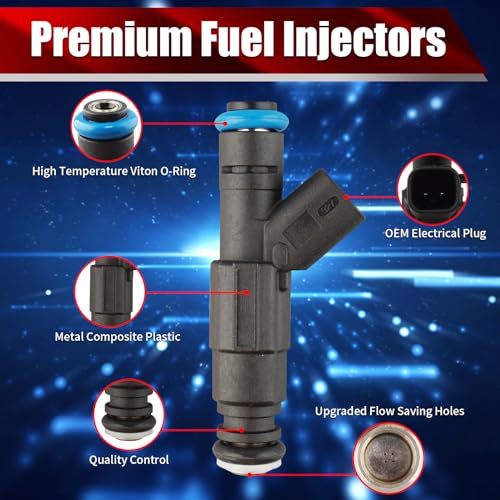 Set of 6 Fuel Injectors 0280155784 62243 812-12123 832-11160 Replacement - size: 0280155784