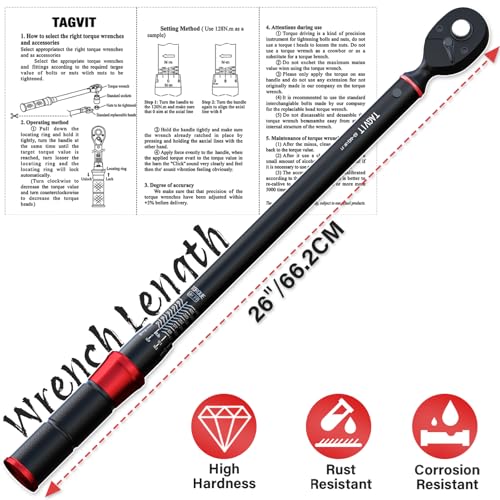 3/4-inch Drive Torque Wrench, 63-443Ft-Lb/85.4-600Nm