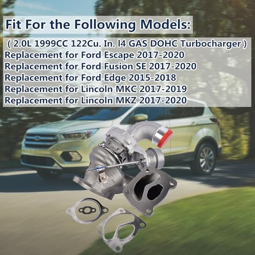 Turbocharger Turbo Replacement for Ford Escape Fusion Edge Lincoln MKC MKZ 2.0L 2015-2020 OE# 53039880416 53039700416 F2GZ6K682C F2GE9G438 F2GZ6K682A - size: Turbocharger 2017-2020 2.0L