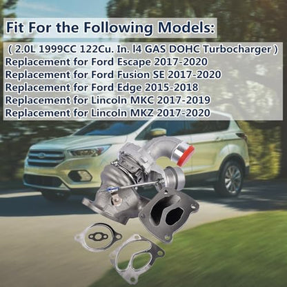 Turbocharger Turbo Replacement for Ford Escape Fusion Edge Lincoln MKC MKZ 2.0L 2015-2020 OE# 53039880416 53039700416 F2GZ6K682C F2GE9G438 F2GZ6K682A - size: Turbocharger 2017-2020 2.0L