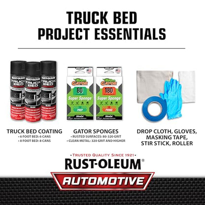 Rust-Oleum Automotive Truck Bed Coating Spray Paint, Black - color: Black, size: 15 Ounce (Pack of 6)