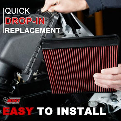 Engine Air Filter High-Flow Increase Power & Towing,Washable,Nikimotorsport Air Filter Compatible with 1999-2020 Chevy/GMC/Cadillac,Cross Reference:33-2129,15908906,15908916,22845992