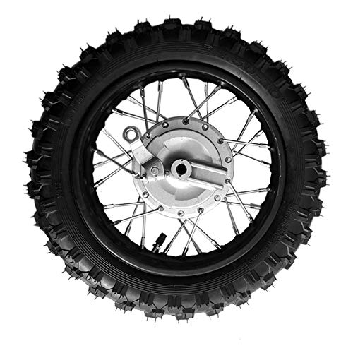 10 Inch 2.5-10 Rear Wheel Tire with 1.4 x 10 Rim and Drum Brake With 12mm Bearing for 50cc Dirt Pit Bike, ATVs, Black - size: 2.5-10