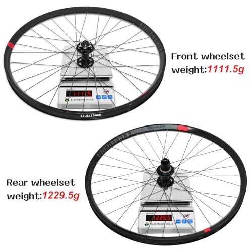 27.5"/29" Thru Axle Boost Mountain Bike Wheelset, Ultralight Aluminum Alloy Rim 32H Bike Wheels, Front 15 * 110mm Rear 12 * 148mm Disc Brake MTB WheelSet, Fit 8/9/10/11 Speed Cassette - size: 29" Front Wheel