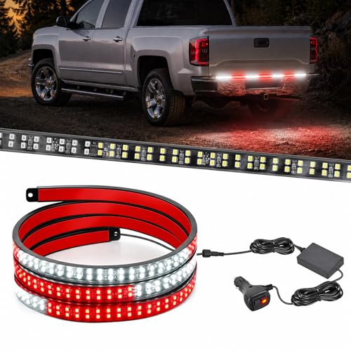 Nilight 60 Inch 360 LED Tailgate Strobe Light Strip Red White - color: 60" Tailgate Strobe Red/White