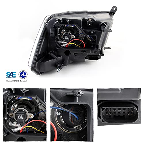 AKKON - For 09-18 Dodge Ram 1500 2500 3500 Upgrade Projector & Bar LED Black Housing Headlights With Light Bulbs Set - color: Dual Projector Black Housing
